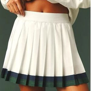 Beach Riot White Skirt with Green and Blue Hem